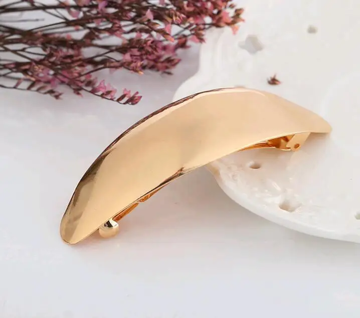 H41-002 12pc/lot quality smooth surface women gold and silver metal hair barrette | Украшения и аксессуары