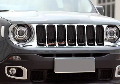 Хромированная передняя решетка Центр радиатора WI рамки для Jeep Renegade 2015 2016|chrome front