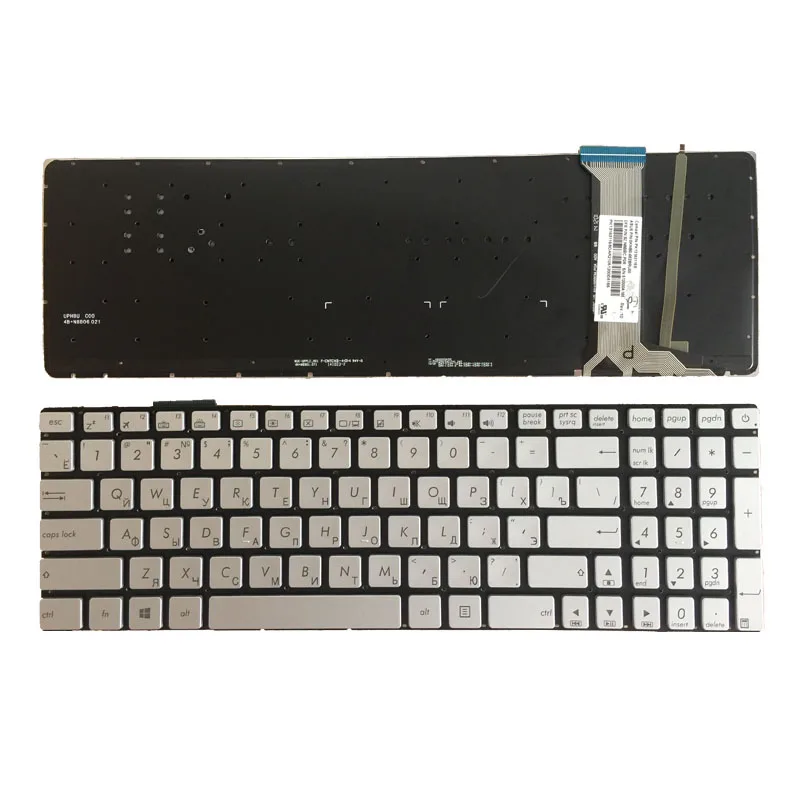 

Новинка, серебристая Клавиатура для ноутбука ASUS GL752 GL752V GL752VL GL752VW GL752VWM ZX70 ZX70VW с русской раскладкой и подсветкой