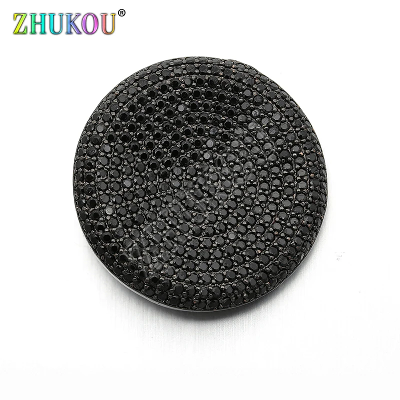 27 мм латунные подвески с микрозакрепкой из кубического циркония плоский круглый