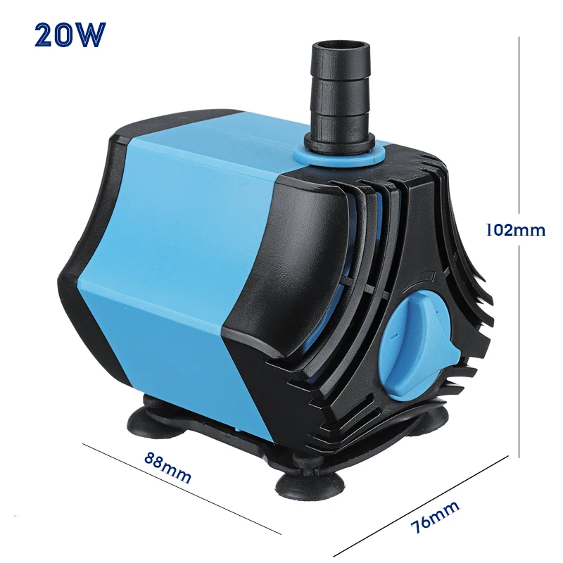 20W 10/20 Вт, 30 Вт/40/50/60 W 650-3500L/H ультра-тихий погружной водяной насос фильтр Средний аквариум для рыбок фонтан аквариумных резервуарах высокого подъема EU Plug 220V - Цвет: 20W