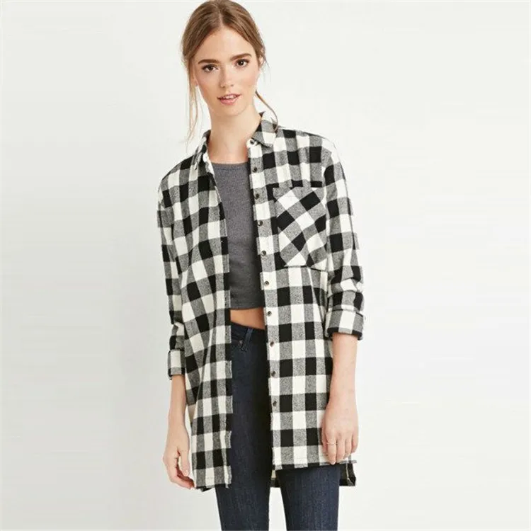 

New Womens Shirt Red Long-sleeved Shirt With Length Single-breasted Cardigan Blouse Womens clothing