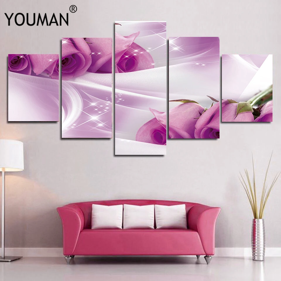 

Modern Purple Tulip Canvas Painting Poster Modern Home Improvement Wall Poster For Living Room Bedroom Sofa Backgrop Decorative