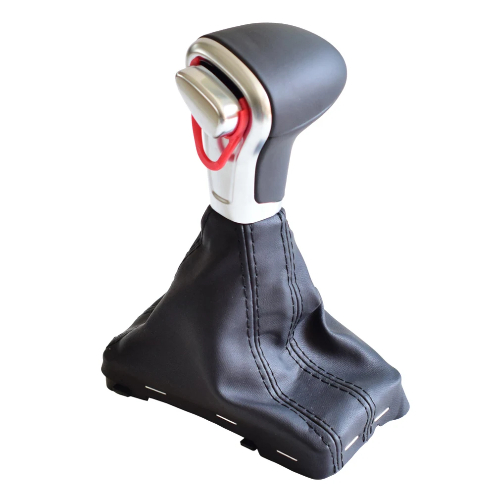 Gear Shift Knob Черная кожаная Автомобильная рукоятка для рычага переключения передач с гетром чехол для багажника Подходит для Audi A4 A5 A6 Q5 Q7 B8 автомобильный Стайлинг - Название цвета: Gear Shift Knob