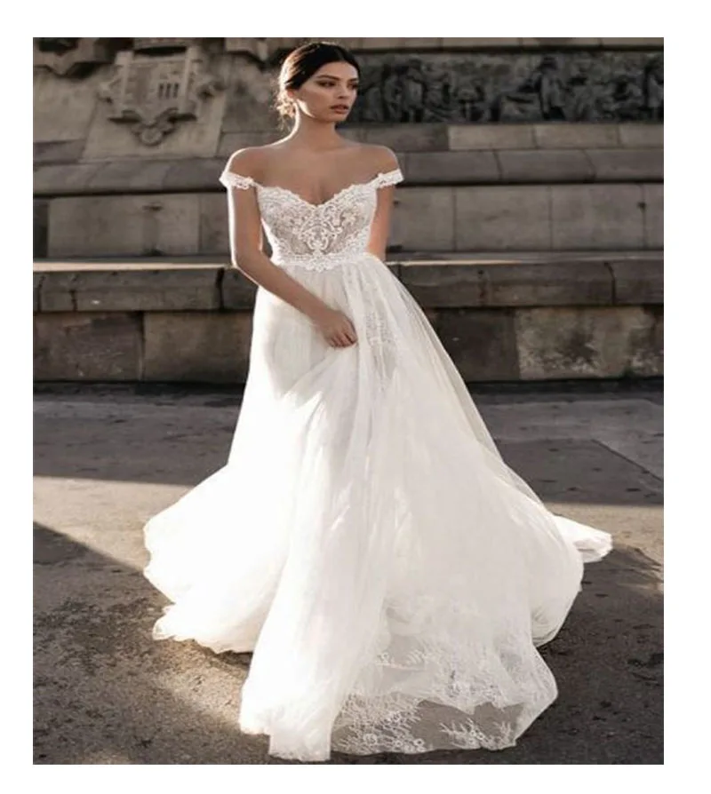 LORIE Boho 2019 сексуальное свадебное платье со шлейфом А силуэта с аппликацией от
