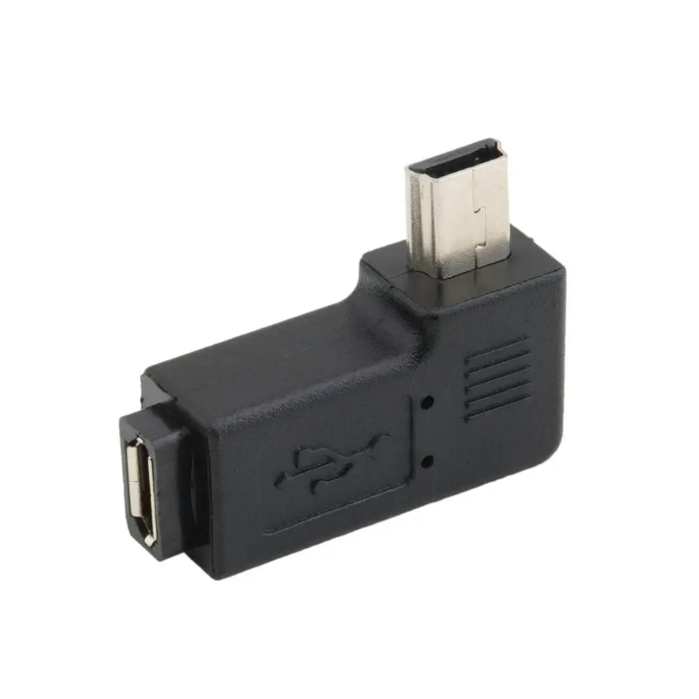 Новый женский левый Угловой USB Micro 5Pin к Mini мужской 90 градусов угол адаптер