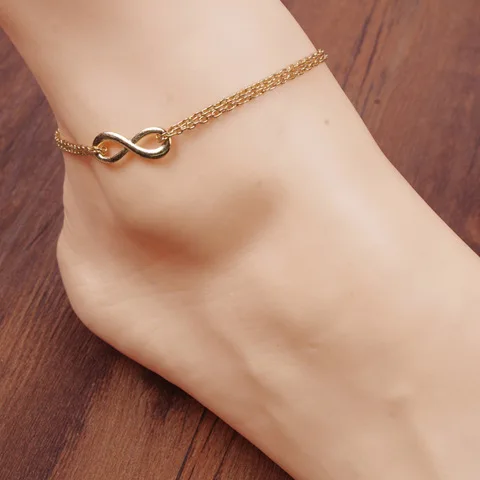 gold anklets 1pc Сердце женские браслеты на босую ногу крючком сандалии ноги ювелирные изделия ноги Новые ножные браслеты на лодыжке браслеты для женщин Девушка ноги цепи - Окраска металла: gold anklets 1pc