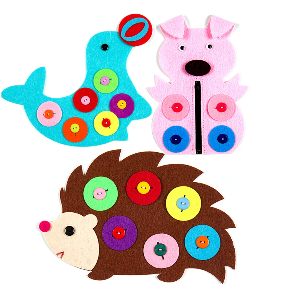 Симпатичные животные Цветок молния Кнопка сделай сам нетканые доски Детская