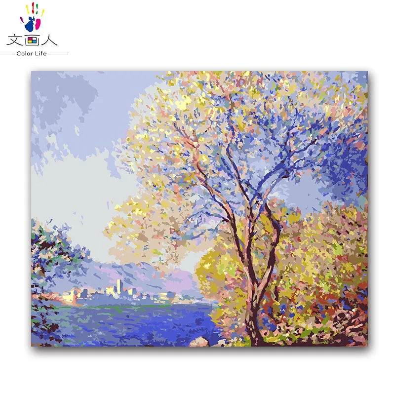 Краски по номерам картины Monet's &quotmorning of antibes&quot картина для раскрашивания с