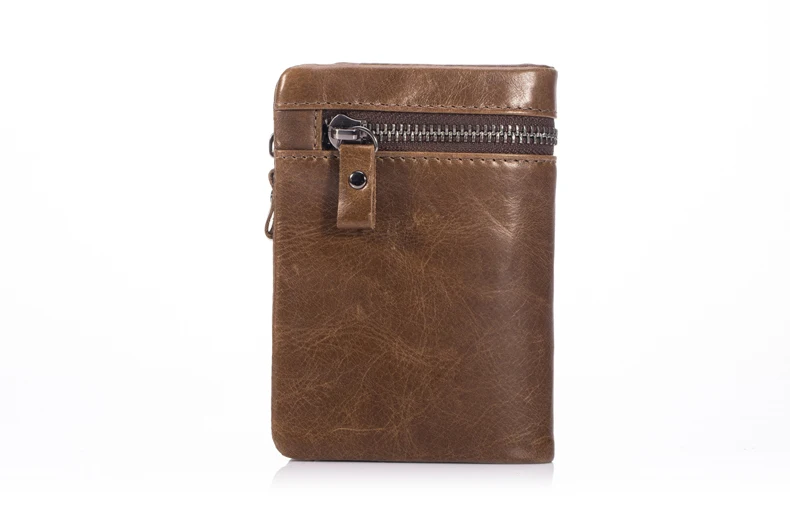 Genuine Cowhide Leather Men Wallets New Brand Vintage leather man Purse with Coin Bag Short Male Multi card holder