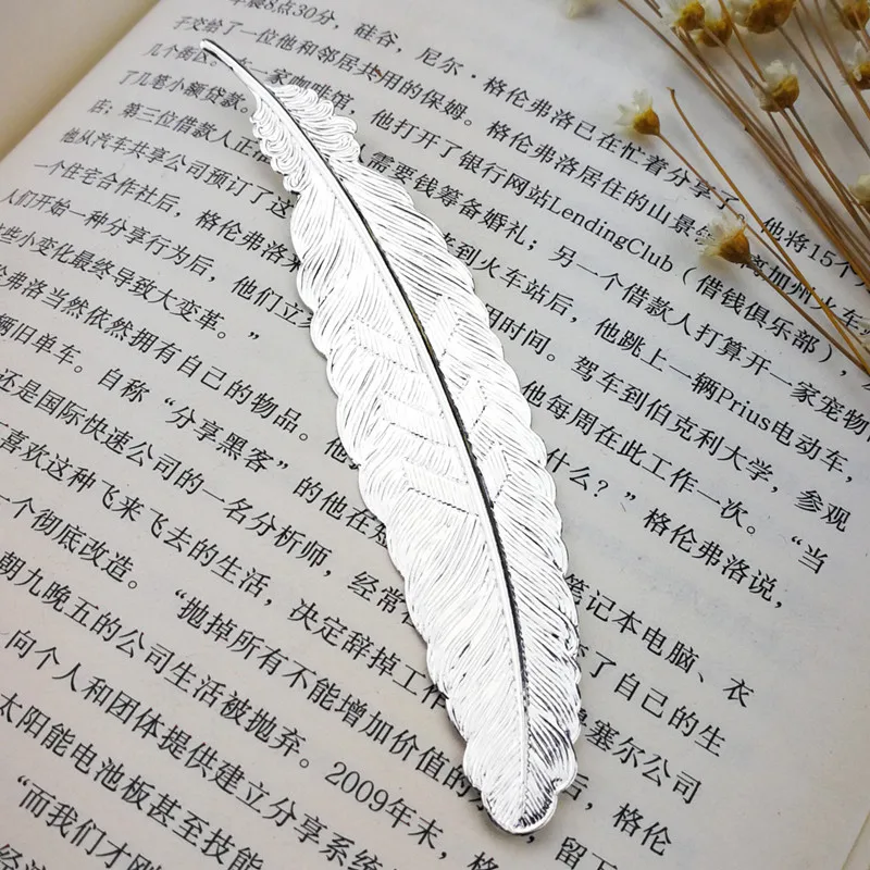 

7pcs Metal Feather Bookmark Chinese Style Vintage Page Book Markers Wedding Gifts for Guests Bridesmaid Gift Party Favors