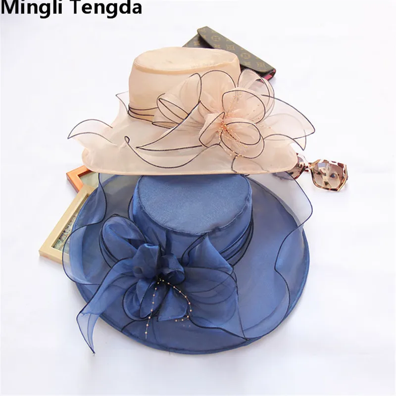 Mingli Tengda, новинка, Элегантные Свадебные шляпы для женщин, вуалетки, свадебная шапка, шапка с цветком, свадебные аксессуары, chapeau mariage