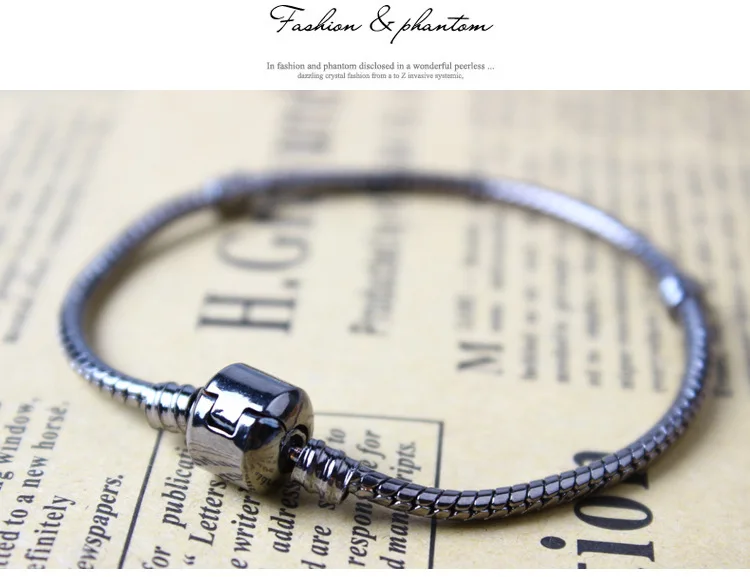 Высокое количество пистолет Черный Змея цепи браслеты подходят Diy бусы и для