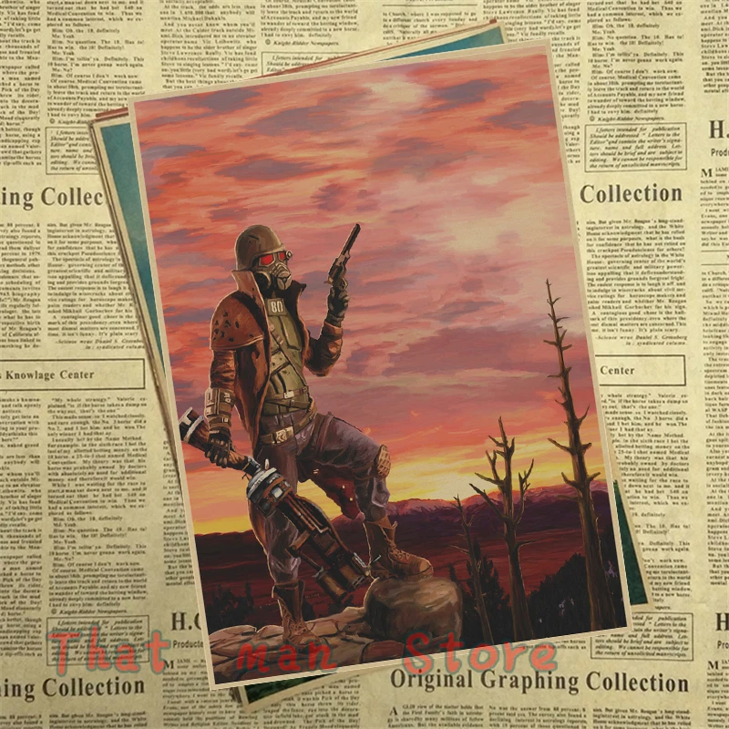 Fallout 3 4 игровой Плакат Украшение для домашнего интерьера крафт-игра плакат рисунок core наклейки на стену 42*30 см