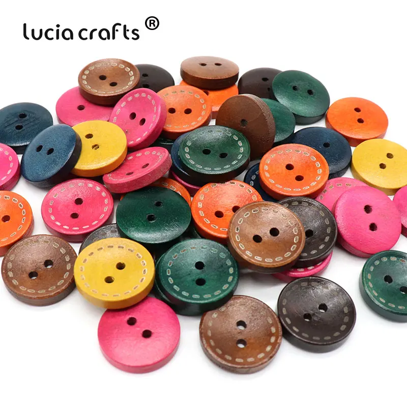 Lucia crafts круглые пуговицы с двумя отверстиями для одежды E0107|20mm wood buttons|wooden buttonssewing