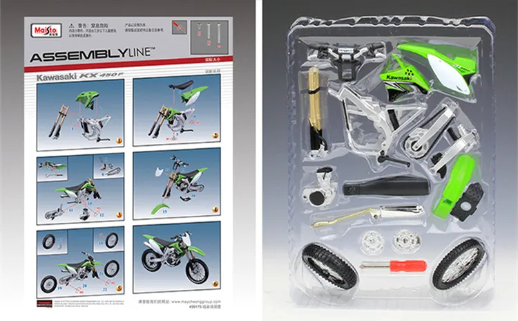 Maisto 1:12 игрушки для мотоциклов KX450F комплекты для автомобилей DIY Собранный мотоцикл детские игрушки коллекция