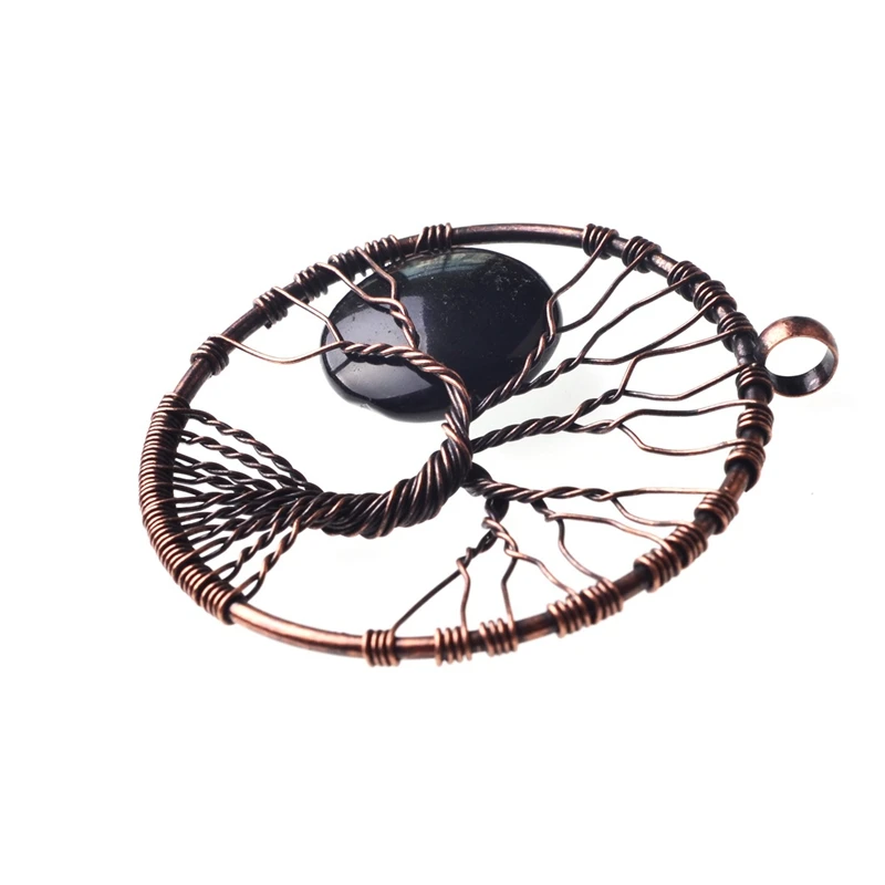 Ожерелье в стиле ретро с изображением Древа Жизни 7 чакр каменные бусы ожерелье