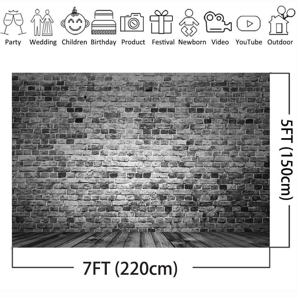 Кирпичный фон портретный для фотобудки студийный Фотофон фотографирования