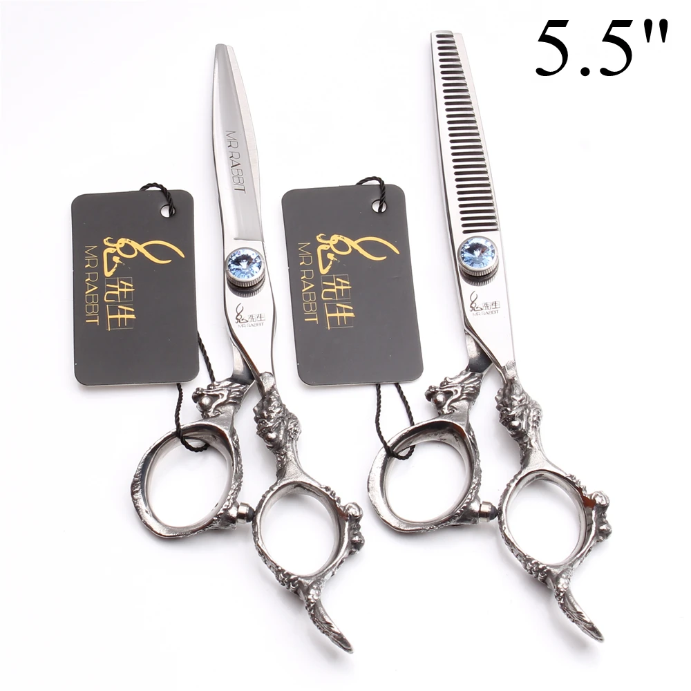 5 &quot6&quot 7 &quotJP 440C мистер кролик Парикмахерские ножницы натуральные волосы