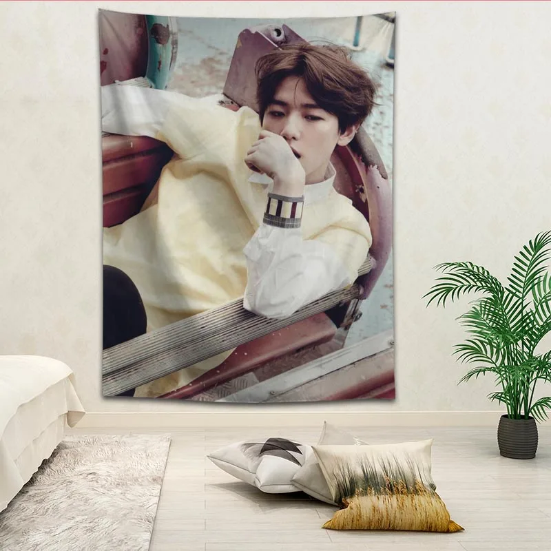 EXO BAEK HYUN гобелены для гостиной спальни настенный гобелен Ретро Декор дома Йога
