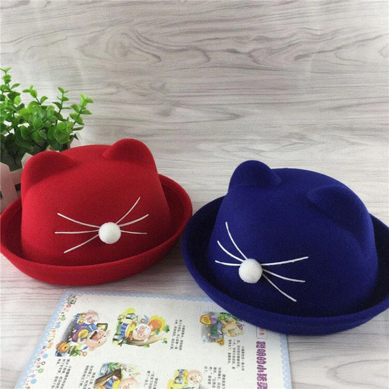 Фетровая шляпа с кошачьими ушками для мальчиков и девочек 1-7 лет | Аксессуары
