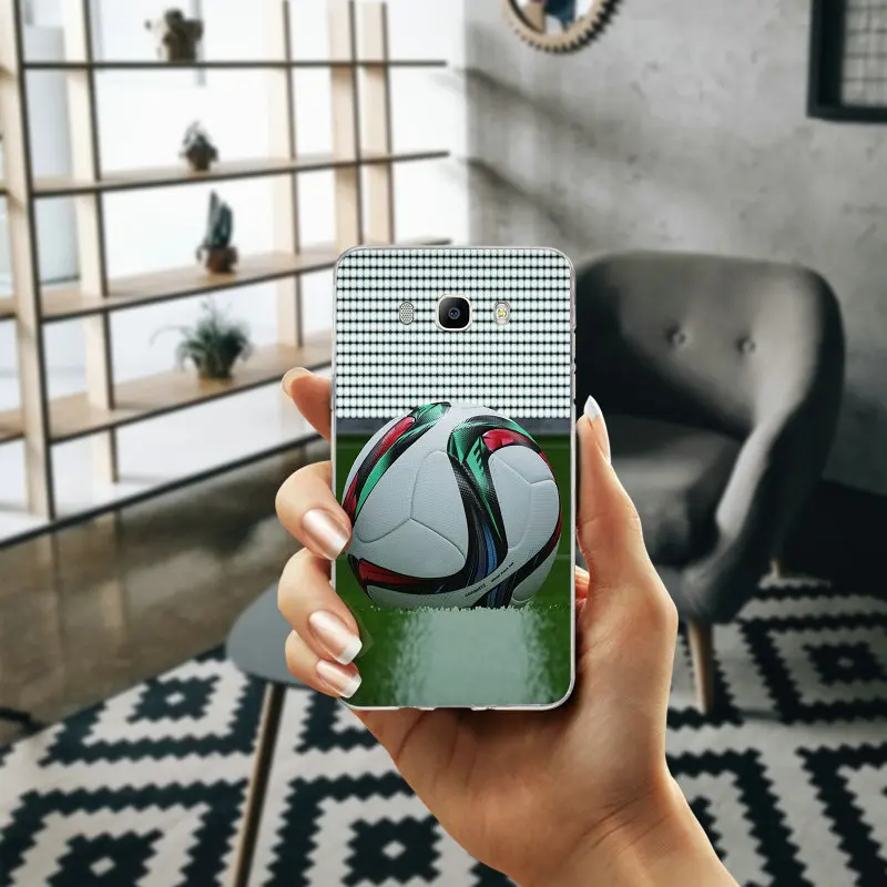 Как Футбол футбольное поле для Coque Samsung Galaxy J1 J2 J3 J5 J7 A3 A5 A7 2016 2017 крышка пластичный