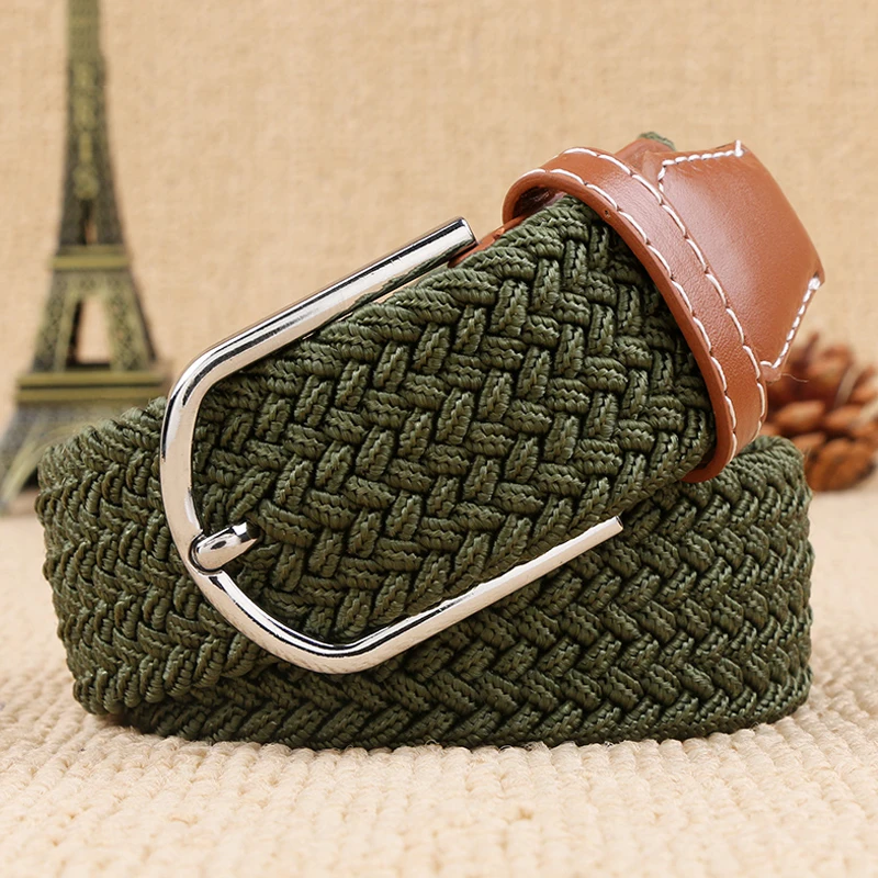MEDYLA 100-120x3.2cm New mens casual Stretch Woven Belt Women's Child Elastic Belts For Jeans knitted belts