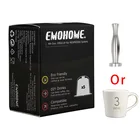 EM-04F многоразовые капсулы Nespresso для кофе, капсулы, совместимые с машинкой Nespresso, 5 шт. + кофейная чашкаТемпер для кофе
