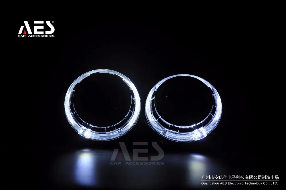 AES высокое качество светодиодный интегрированный ангел глаза кожух 2 шт. 3 дюйма светодиодный кожух+ 2 светодиодный глаз ангела для всех HID/светодиодный 3,0 дюймов объектив проектора