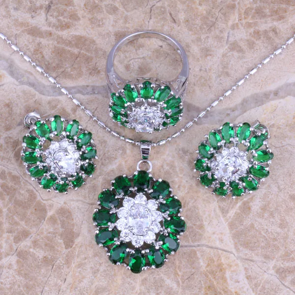 Комплект из кольца и серёг с фианитом 6 / 7 8 9 10|silver jewelry set|jewelry setsearring pendant |
