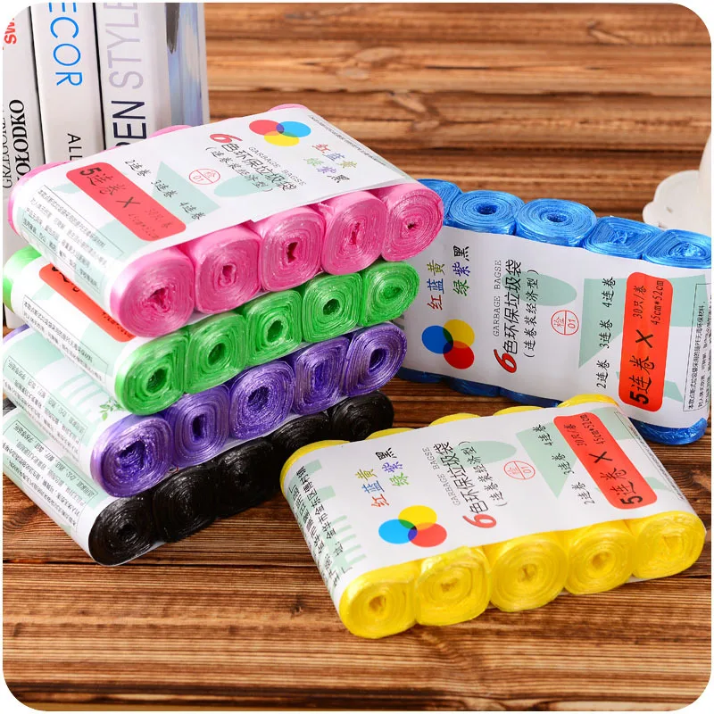 150 шт./упак. цветные одноразовые пакеты для мусора кухонный мусорный мешок