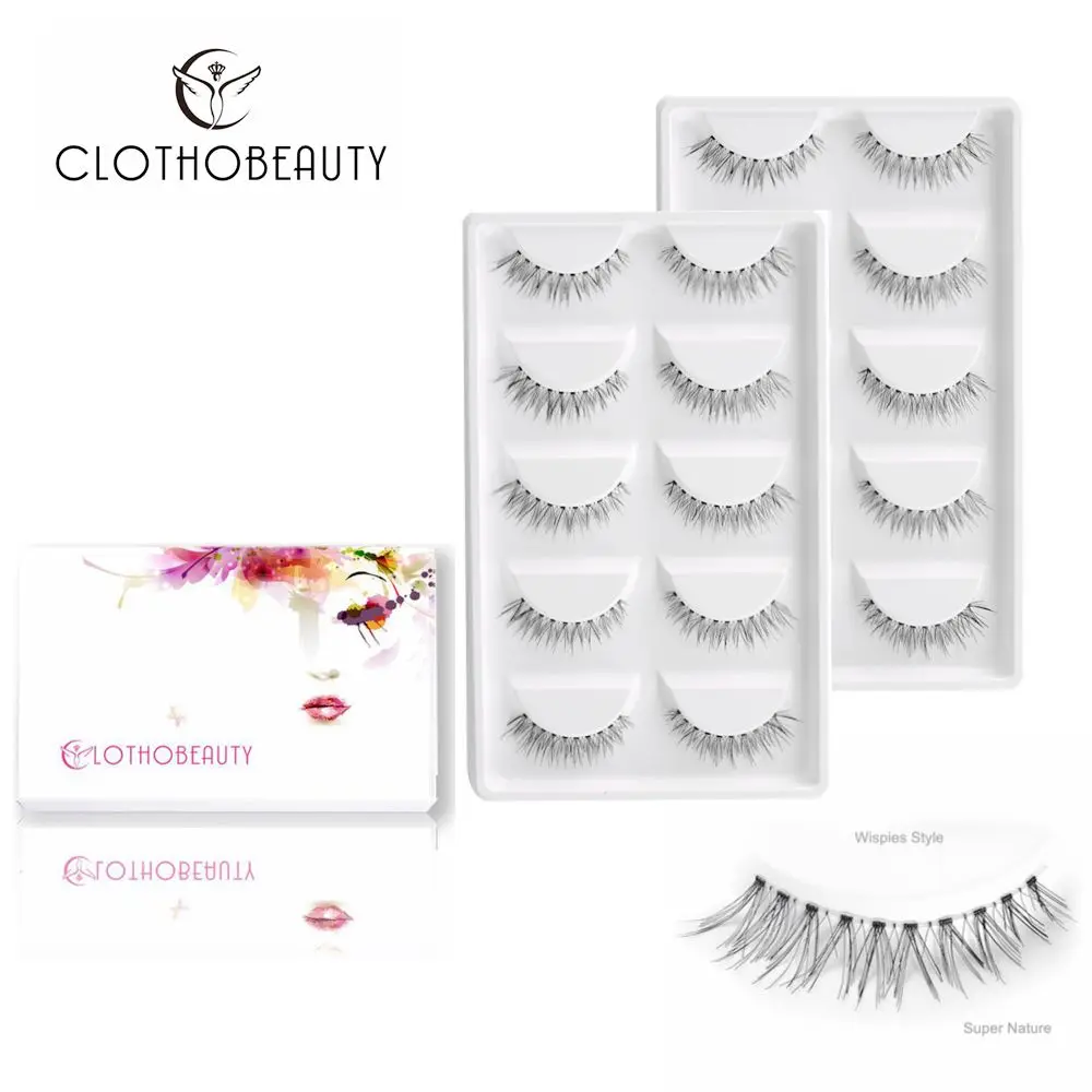 Clotobeauty 10 пар Супер натуральные накладные ресницы мягкая невидимая лента