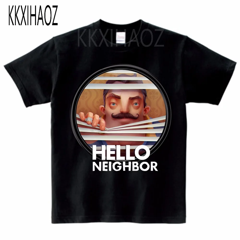 2021 г. летняя футболка с принтом Hello Neighbor для детей от 2 до 14 лет Детские рубашки