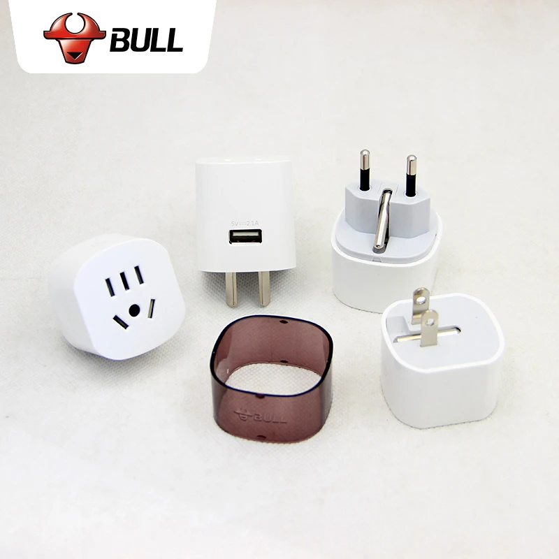 BULL All in One Universal International Plug Adapter 2.1A USB Port World Travel AC Power Charger Adaptor with AU US UK EU | Электроника