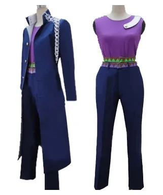 Необычные приключения Джоджо Косплей Kujo Jotaro Косплей Костюм Аниме Косплей наряды костюмы Темно-Синяя Униформа костюмы для Хэллоуина