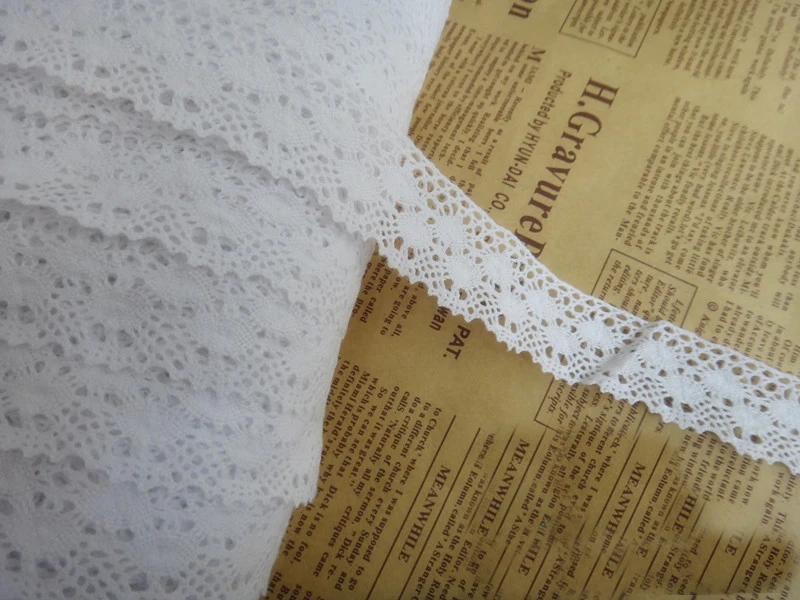 

20 yard 2.2cm 0.86" wide white cotton lace trim ribbon 6447L4K574