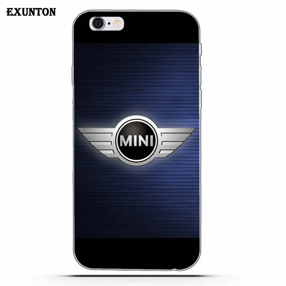 as picture Mini Cooper Автомобильный логотип гоночный мягкий протектор для Apple iPhone 4 4S 5 5C SE 6 6S 7 8 Plus X - Цвет: as picture