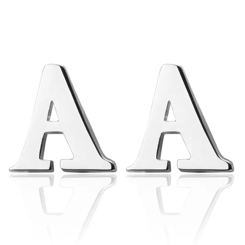 Пара высокого качества silver письмо запонки дизайн мужская рубашка манжеты латунные запонки опт и розница