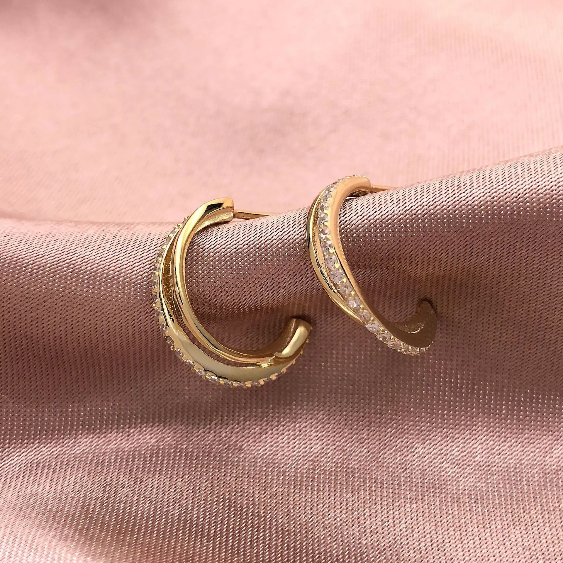 Женские серьги полукруглые из серебра 100% пробы|Серьги-гвоздики| |