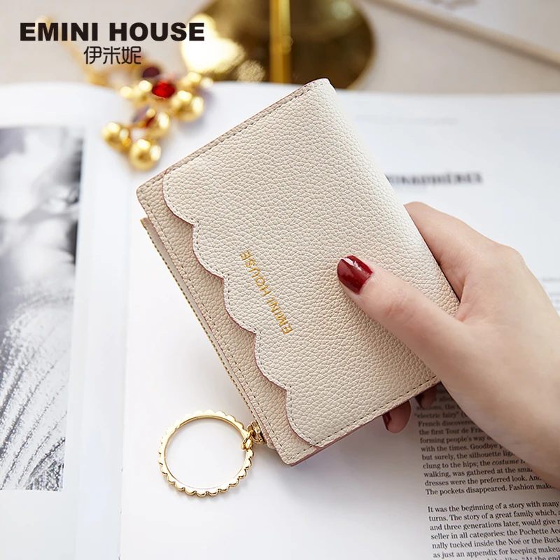 Женский кошелек двойного сложения EMINI HOUSE с оборками держатель для карт