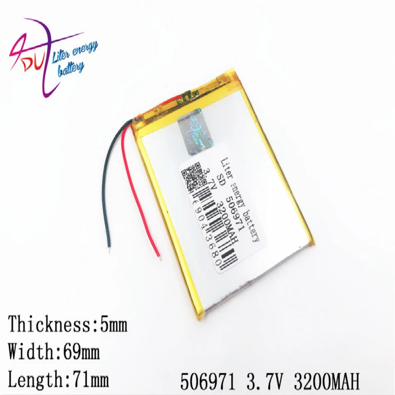 3.7V 3200mAh 506971 507070 Liter energy Lithium Polymer Li-Po li ion Rechargeable Battery cells For MP5 GPS mobile bluetooth