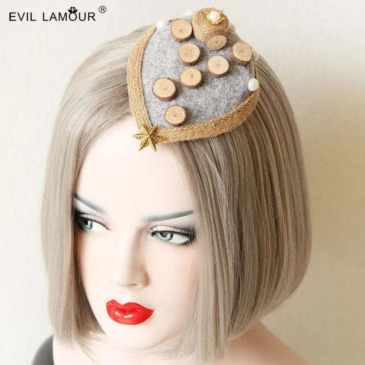 

Princess lolita tiaras Vintage Holiday manual wind hat original summer's personality Bohemian clip accessories FJ - 24