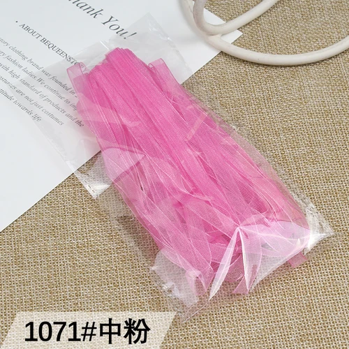 In pink Новинка(10 м/лот) 6 мм белая шифоновая лента из органзы для одежды швейная ткань DIY подарочная упаковка свадебные украшения ленты вечерние принадлежности - Цвет: In pink