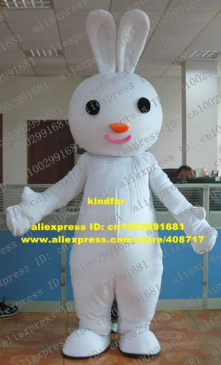 Ласковые белый кролик заяц банни Coniglio зайчонок костюм талисмана взрослый размер