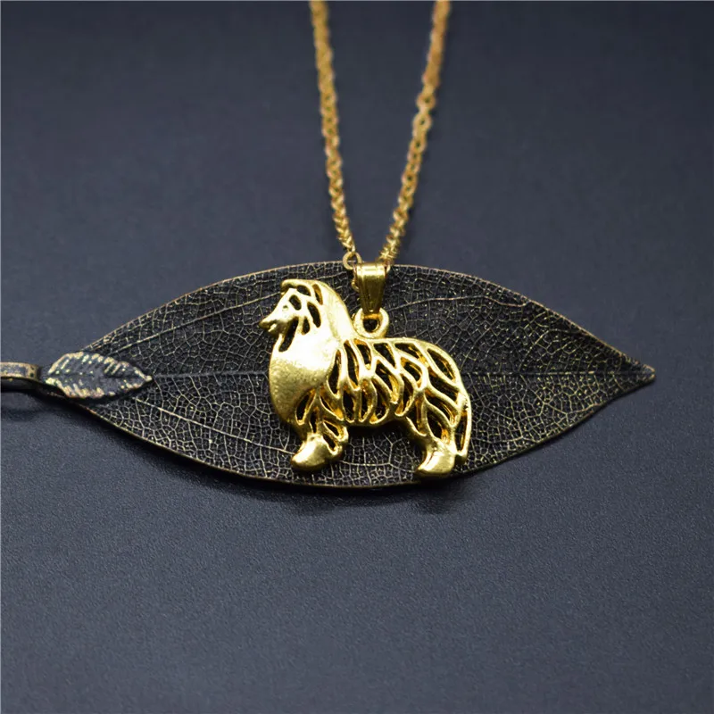 4 Цвета Новое стоящее грубое ожерелье с подвеской колли Трендовое металлическое