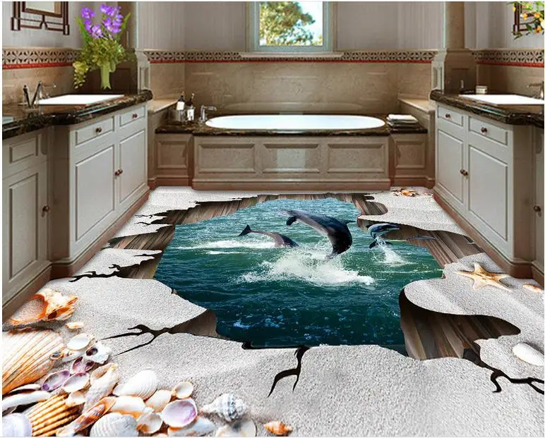 3d Виниловые обои для гостиной спальни стереоскопические пляжа | Обустройство