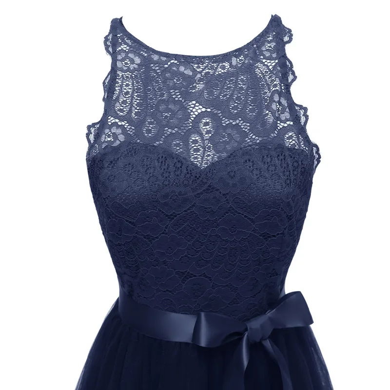 Кружевное Вечернее Платье с круглым вырезом вечерние платья бантом для