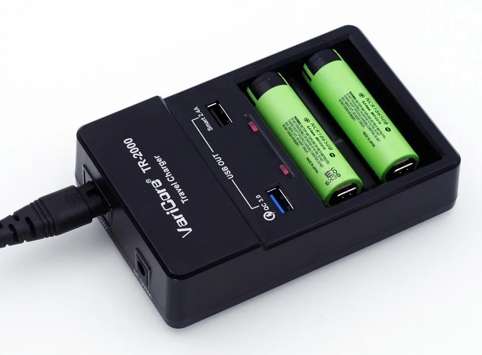 VariCore TR-2000 Батарея Зарядное устройство и быстрая зарядка 3,0 для 18650 26650 АА ААА и QC 3,0/USB 5 в мобильных устройств