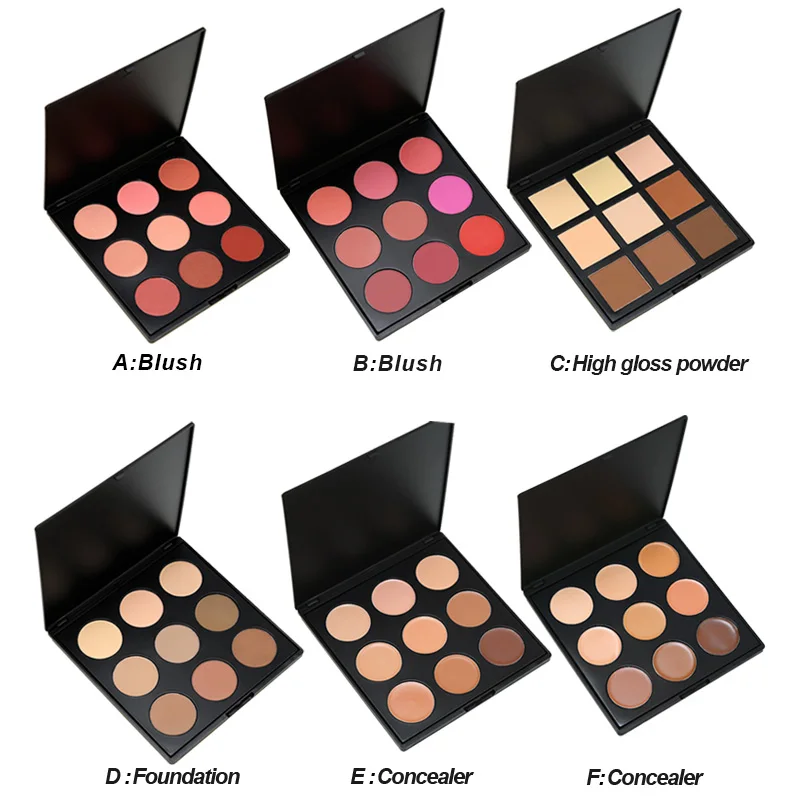 Палитра теней для век Make up 9 цветов румяна Палетка макияжа Румяна лица палитра
