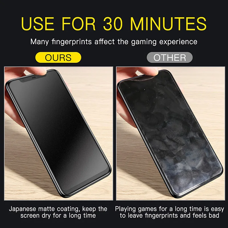 Закаленное матовое стекло без отпечатков пальцев для iPhone X XS 11 pro Max XR Защитная